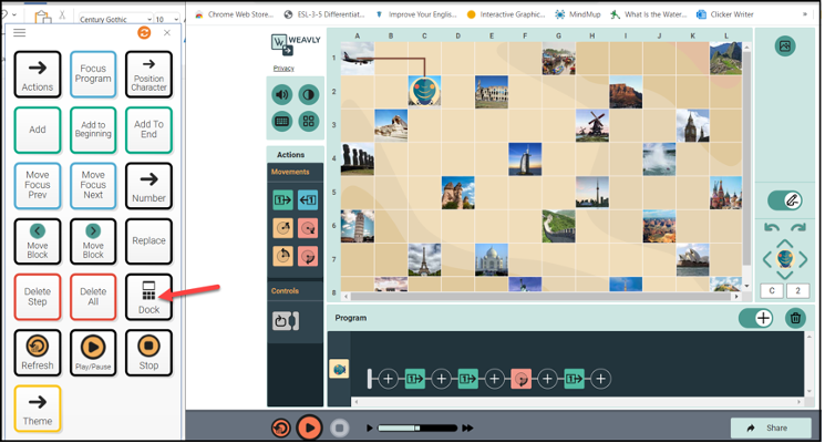 Docking keyboard shortcuts on the left side of Weavly interface. Docking keyboard shortcuts on the left side of Weavly interface.